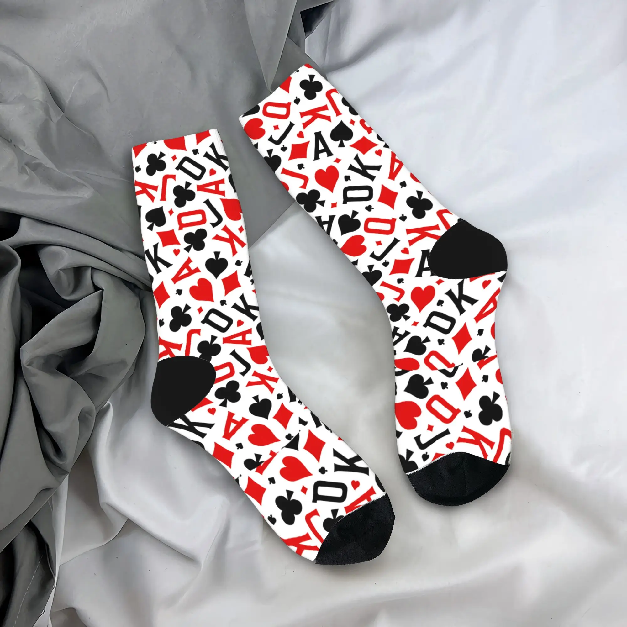 

Unisex Men Socks Playing Card Print Stockings Spring Modern Medium Soft Socks Pattern Climbing Non Skid Socks