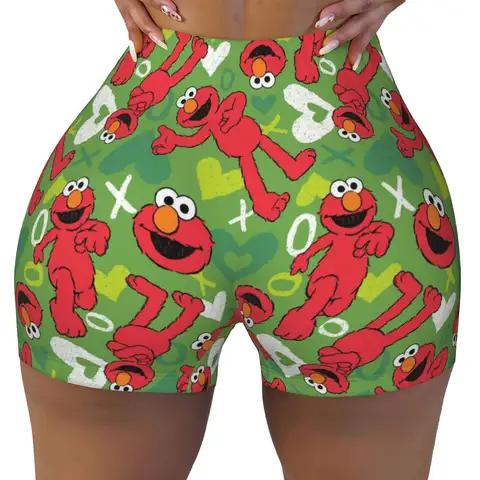 Custom Cookies Anime Monsters Gym Volleyball Biker Shorts Women Elmo Manga Workout Yoga Shorts