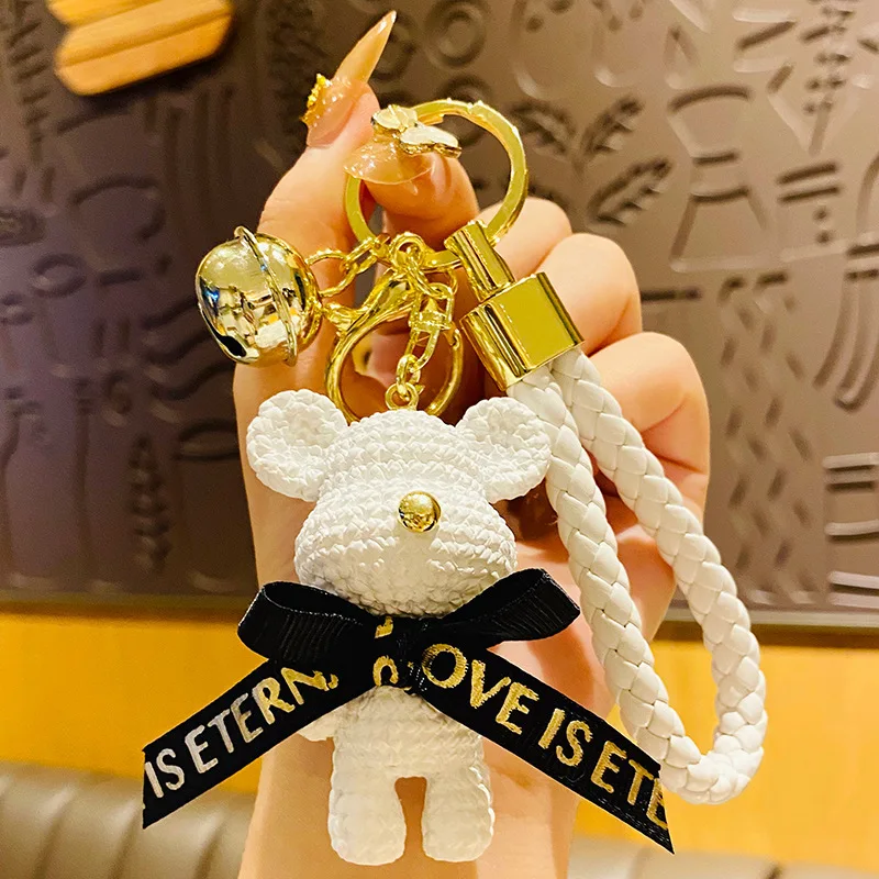 Creative Bear Keychain Cute Bear Keychain Jewelry Resin Trinket Kids Girls Gift Women Bag Charms Phone Doll Pendant Car Keyring image 6