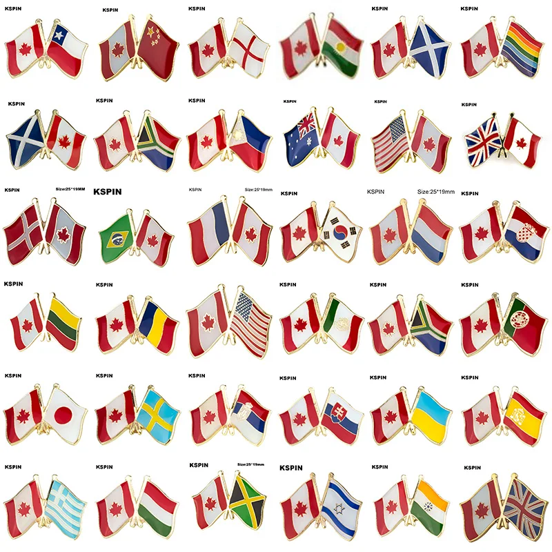 10pcs a lot Canada Flag Laple Pin Badge Brooch