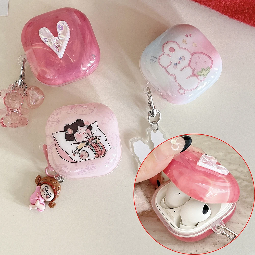 

Cute Buds 2 Case for Samsung Galaxy Buds Live Cover Creative Decor for Galaxy Buds FE Protective Box Cool Earbuds Cartoon Funda