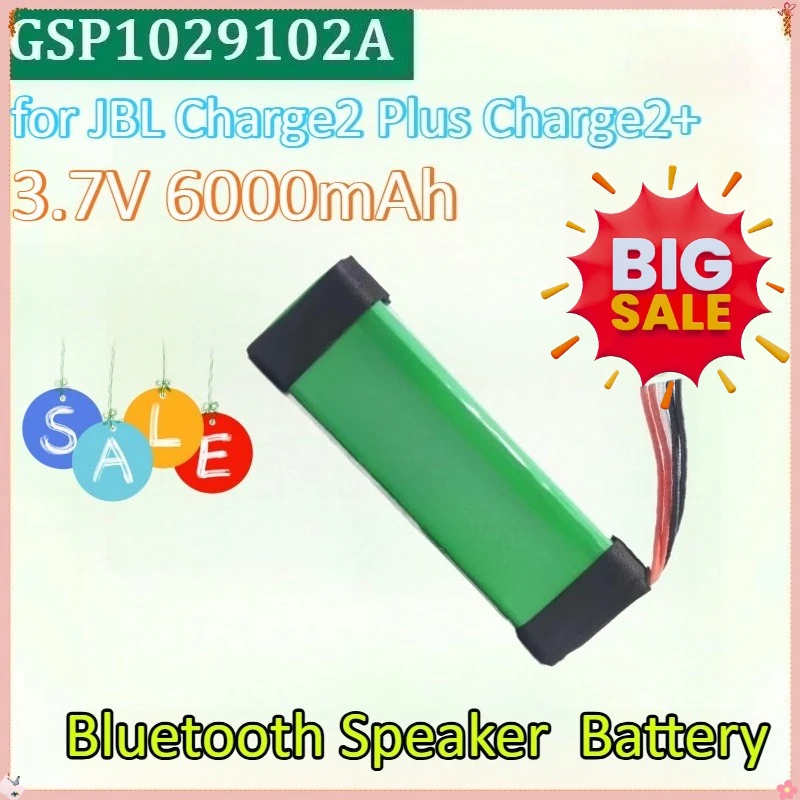 

Newly upgraded GSP1029102A 3.7V 6000mAh Bluetooth Speaker High-Capacity Replacement Battery for JBL Charge2 Plus Charge2+