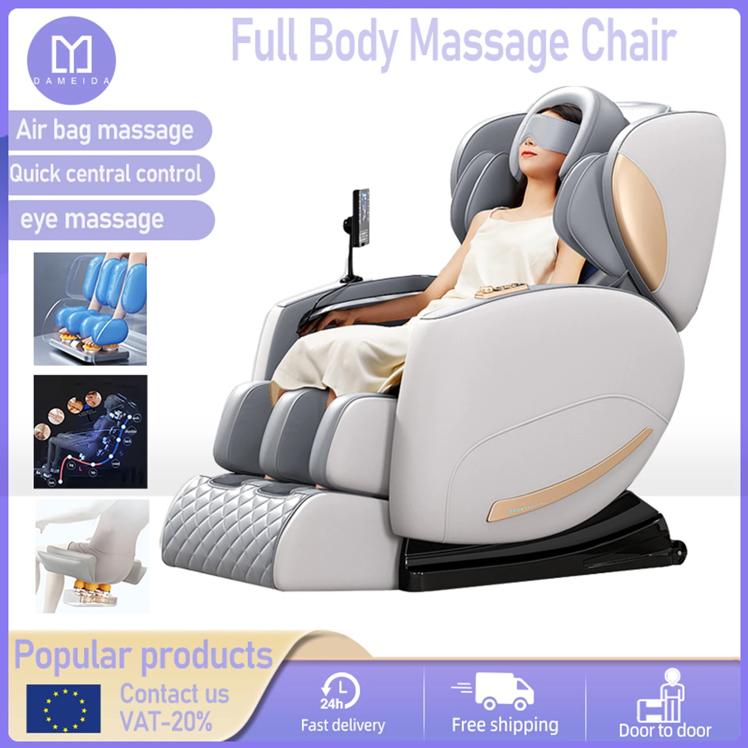 electric massage chair 3 Years Warranty Full Body Zero Gravity Relieves Back Fatigue Eye Massage chair full body with airbag