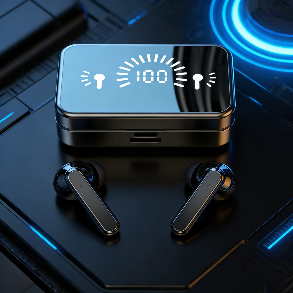 Original TWS Wireless Bluetooth Headset LED Display Screen Noise Reduction Bluetooth 5.3 Touch Control HIFI Headphones