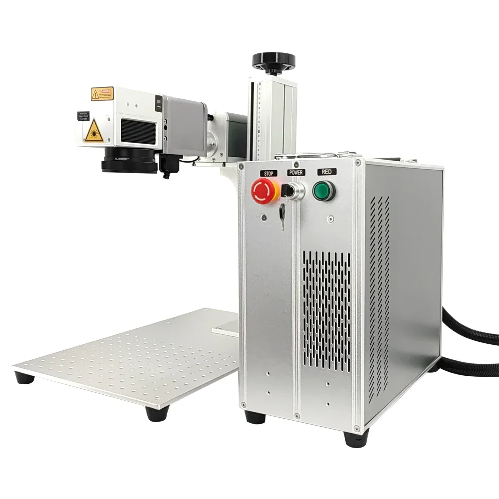 JPT Raycus MOPA M7 60w 30W 100W 3D Fiber las er Engraving cutting  Machines with rotary for marking logo ring metals stainless