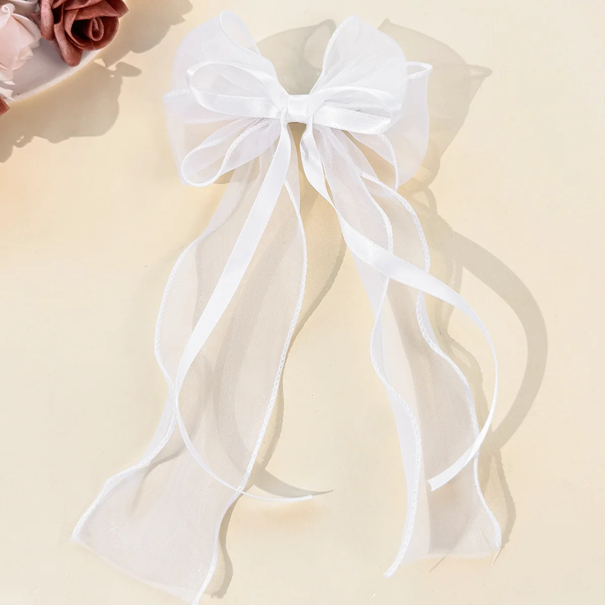 30pc Oversized Bow Hair Clips with Long Tassel Organza Side Clips for Women And Girls Bulk Hairgrips Hairpins Hair Accessories
