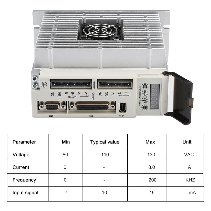 Cwss1108-Bz-Zx Digital Display Closed Loop Stepper Motor Driver Set 70~130vac 6.0 A 2 Phase Nema34 Hybrid Servo Brake Motor