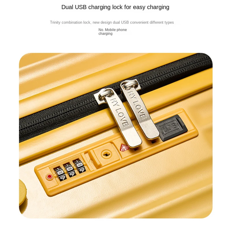 COLENARA ABS+PC Suitcase Oversized Capacity Trolley Case Password Box 24