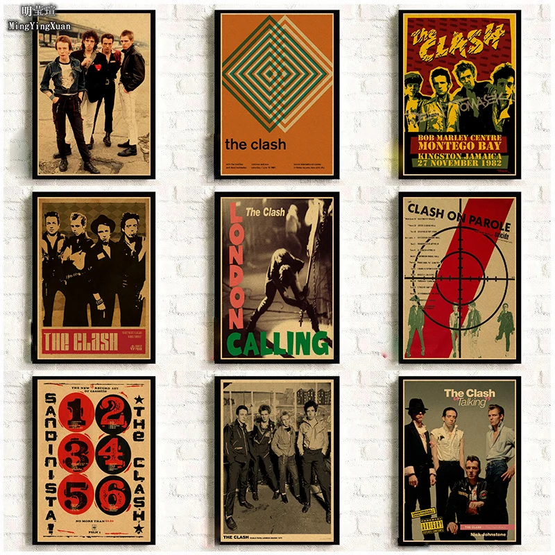 The Clash ROCK Prints Kraft Paper Posters Vintage Home Room Bar Cafe Music Club Decor Aesthetic Art Wall Painting gift