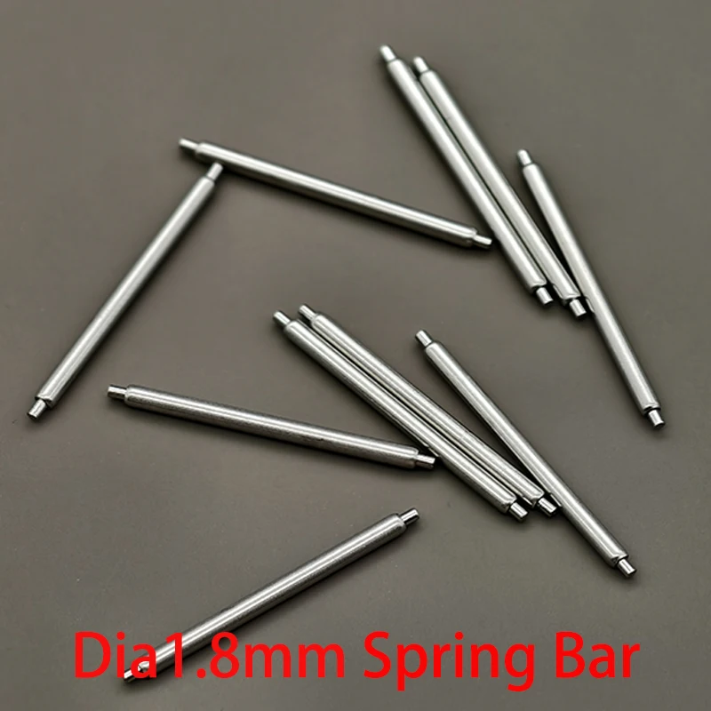10 шт., диаметр 1,5 мм/1,8 мм, без поддержки, пружинный стержень, штифты для ремешка для часов, подходят для ширины 12-26 мм, браслет для часов, шпильки из нержавеющей стали