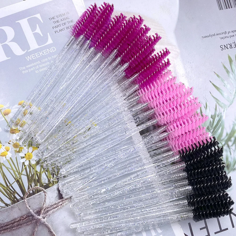 500 قطعة فرشاة الرموش الكريستال الماس مقبض فرشاة للمكياج عصي الماسكارا رمش تمديد أداة لوازم قضيب التخزين المؤقت #1