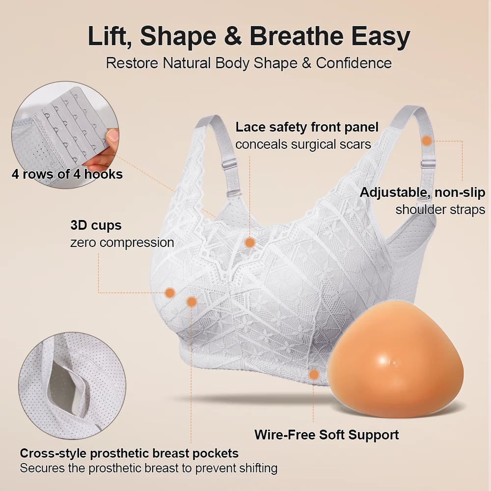 LERVANLA ブラジャー付き人工乳房フォーム乳房切除術後 - Mastectomy Bra Pocket のレビューと価格