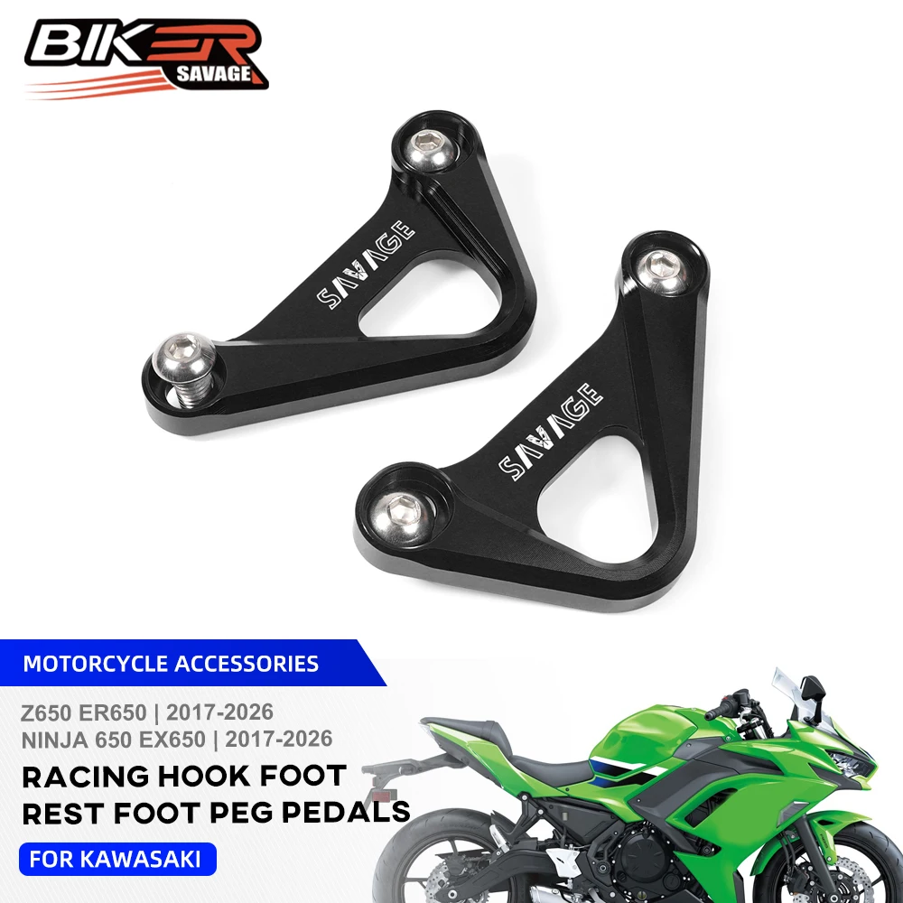 NINJA 650 Rear Footrest Passenger Foot Peg Blanking Plate For Kawasaki Z650 EX650 ER650 Motorcycle Accessories Pedal Racing Hook