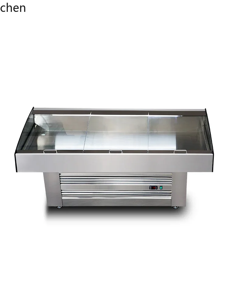 

Seafood Display Stainless Steel Dish Freezer Chilled Table A La Carte Cabinet Flat Refrigerator