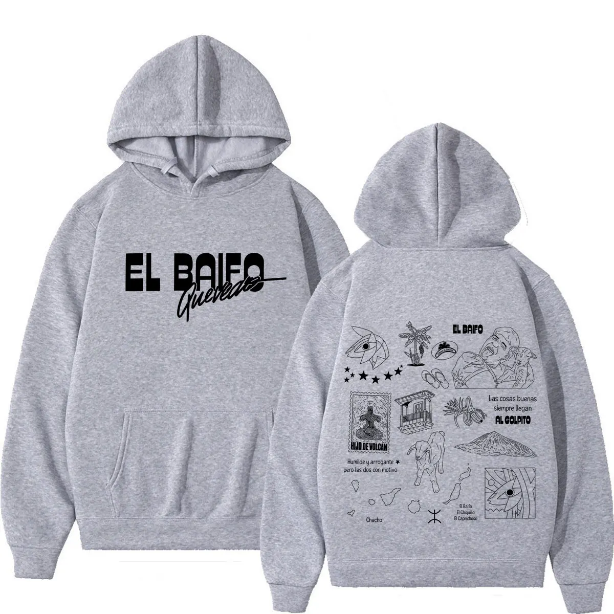 QUEVEDO EL BAIFO Album 2026 Tour Grafik-Hoodies für Herren und Damen, Hip-Hop-Pullover, Herbst-Winter, locker geschnitten, lässig, hochwertige Sweatshirts – Detail 15