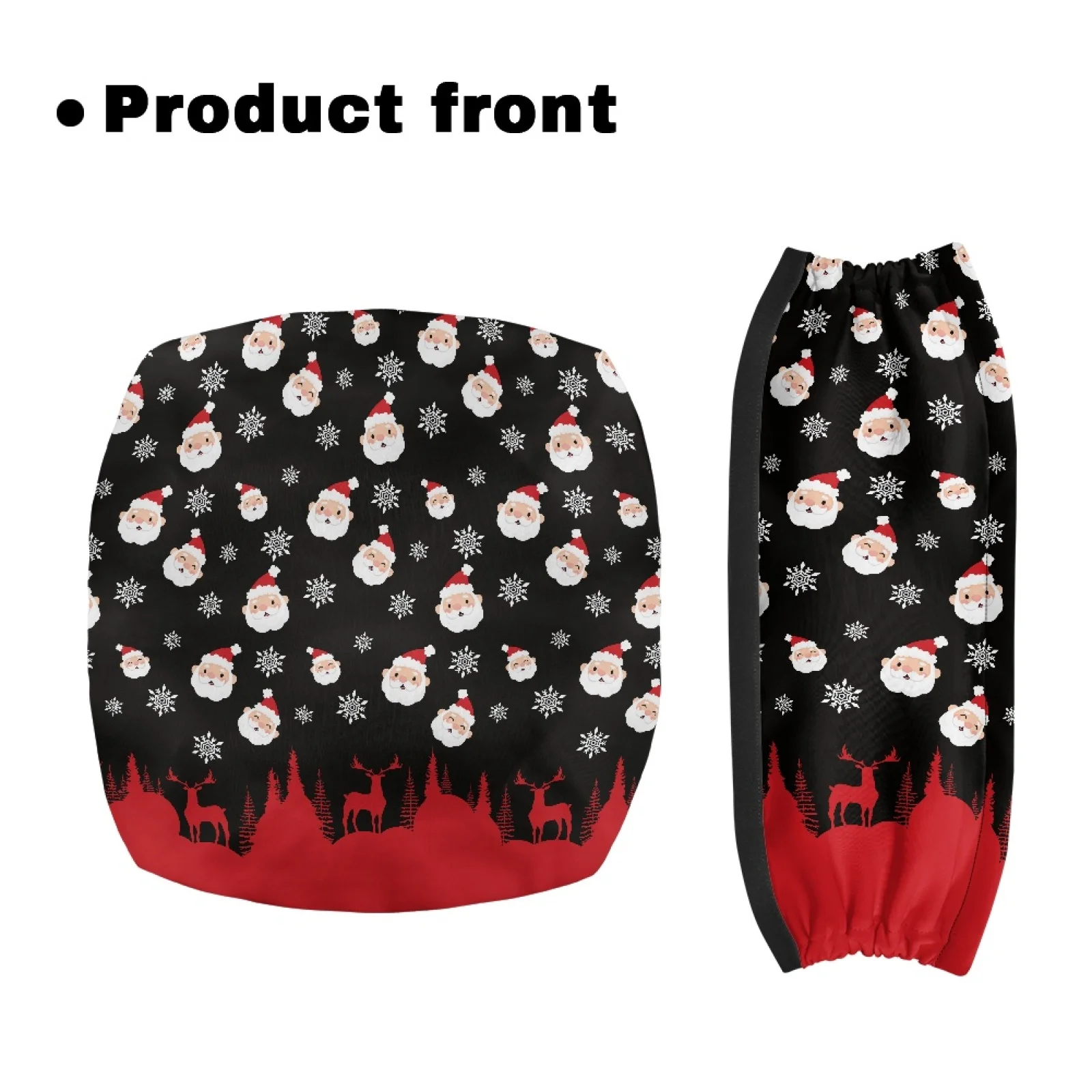 Coloranimal Santa Claus Reindeer 2PCS Rollator Walker Seat Cover Easy Installation Rollator Seat Back Cover for Family