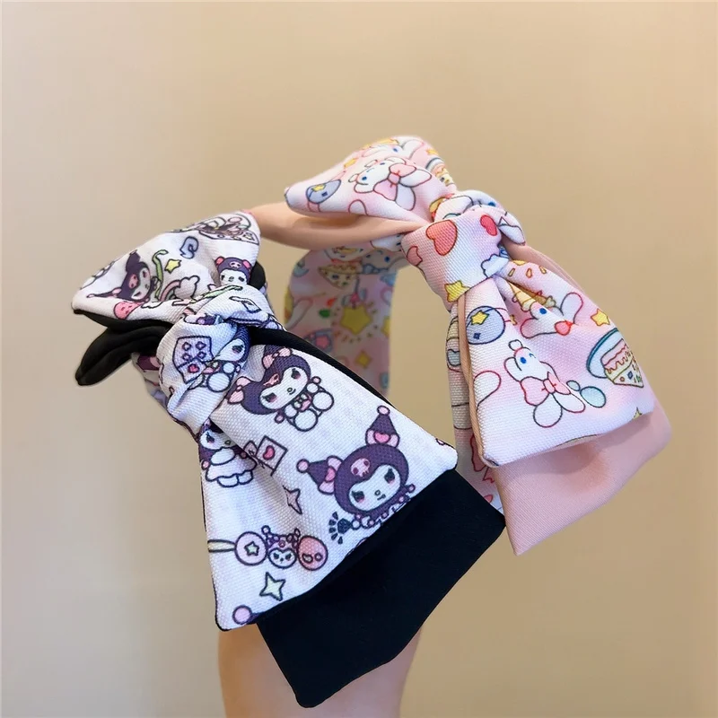 Sanrio Kuromi Mymelody Cinnamoroll KT cat Headband Cute Cartoon Hair Accessories Kids Girl Gifts