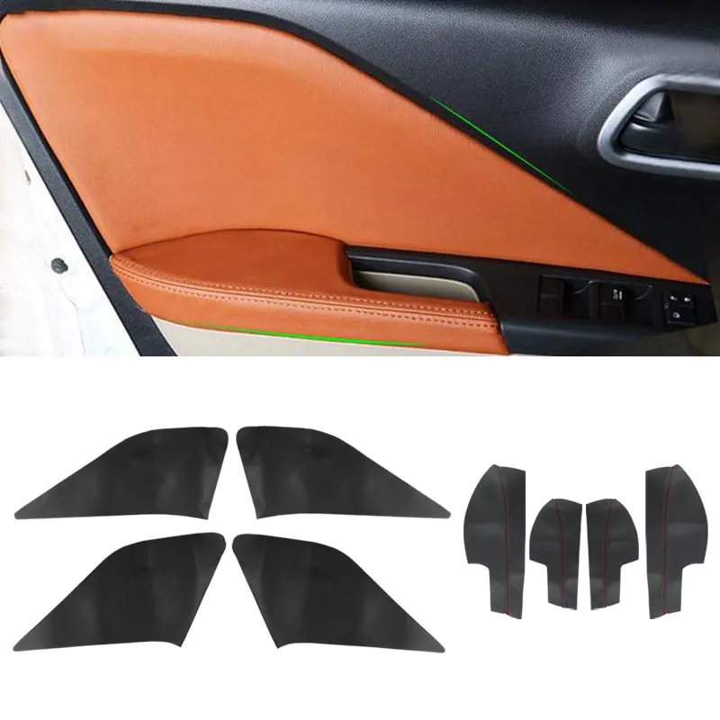 

For Honda City 2015 2016 2017 4PCS Car Microfiber Leather Door Handle Panel Armrest Cover Trim