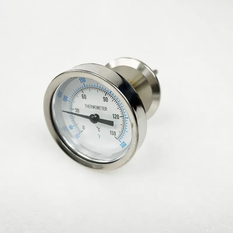 Tri-Clamp 50.5mm Bimetal Thermometer Stainless Steel for Distillation Food Pharmaceutical