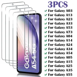 3Pcs Tempered Glass For Samsung Galaxy A54 A14 A34 A24 A04 Screen Protector Samsung A53 A13 A33 A73 A23 A03S A15 A35 A55 glass