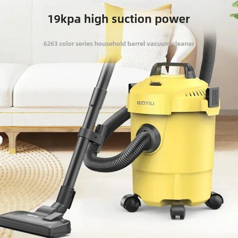 High-power small household industrial handheld bucket vacuum cleaner dry and wet decoration three-purpose vacuum cleaner 220V