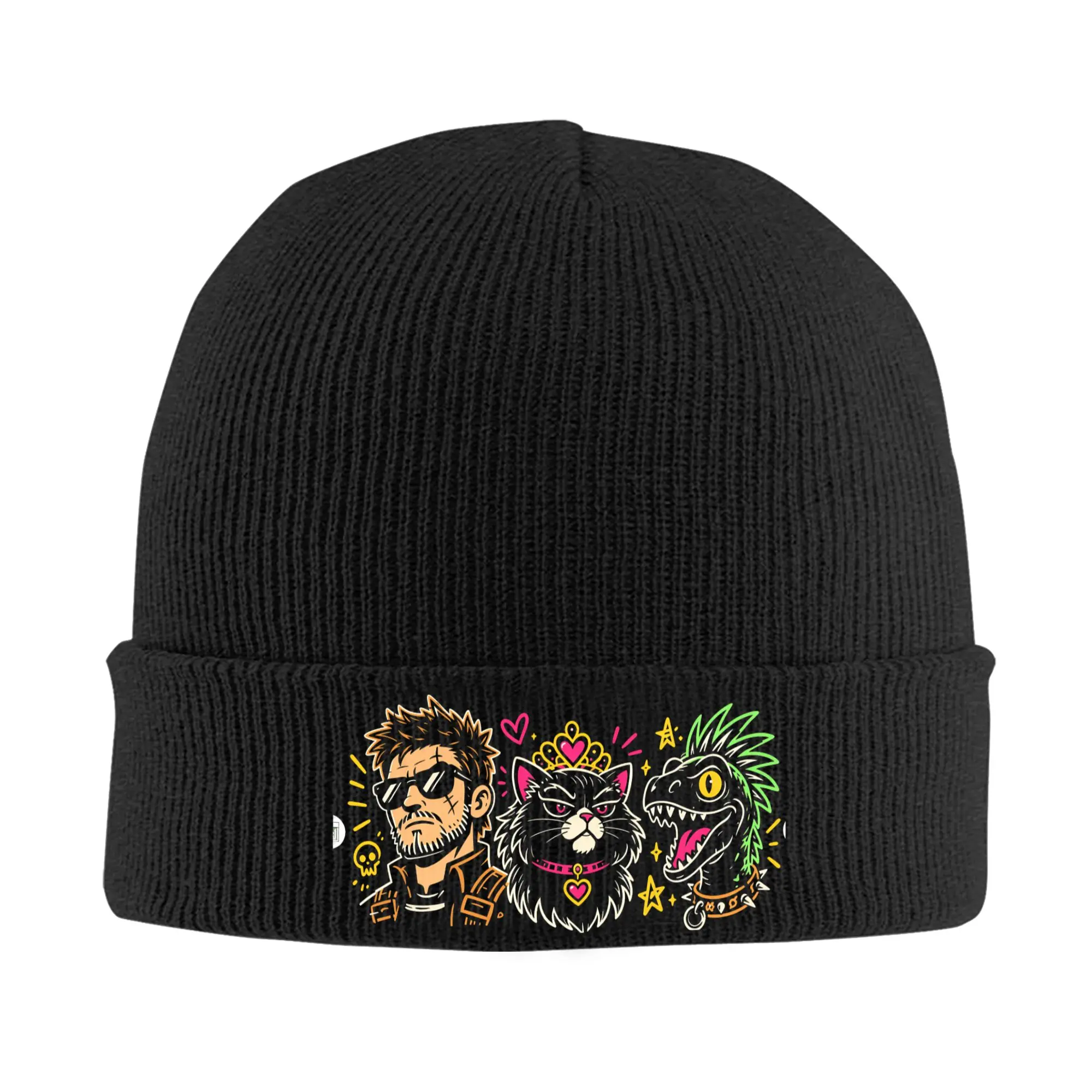 Retro Dungeon Crawler Carl Princess Donut Mongo Squad Beanie Hats  Bonnet Hats Men Women Funny Outdoor Sport Knit Hat Elastic