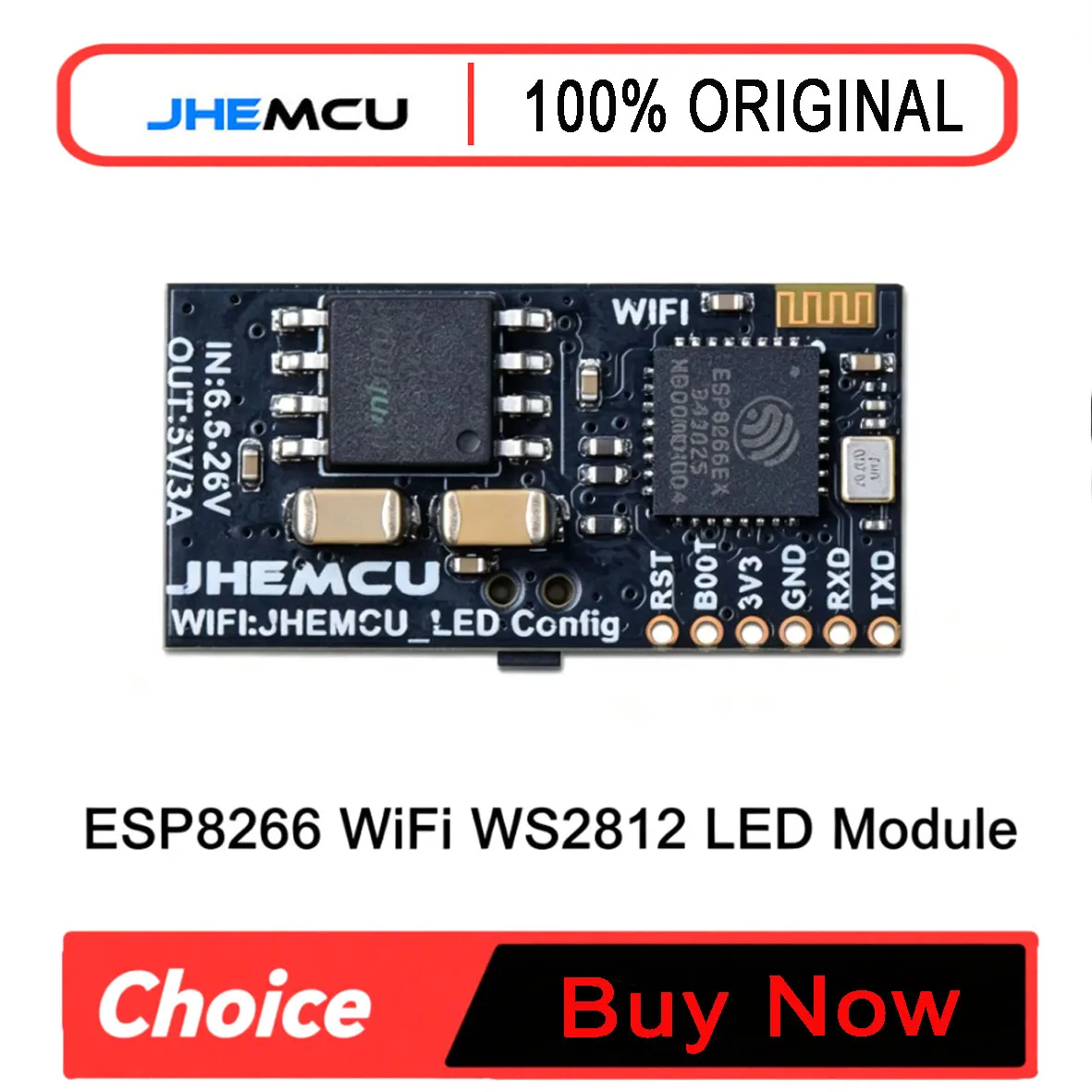 JHEMCU ESP8266 WiFi WS2812 LED Controller Module 5V 3A BEC for FPV RC Drone Quadcopter