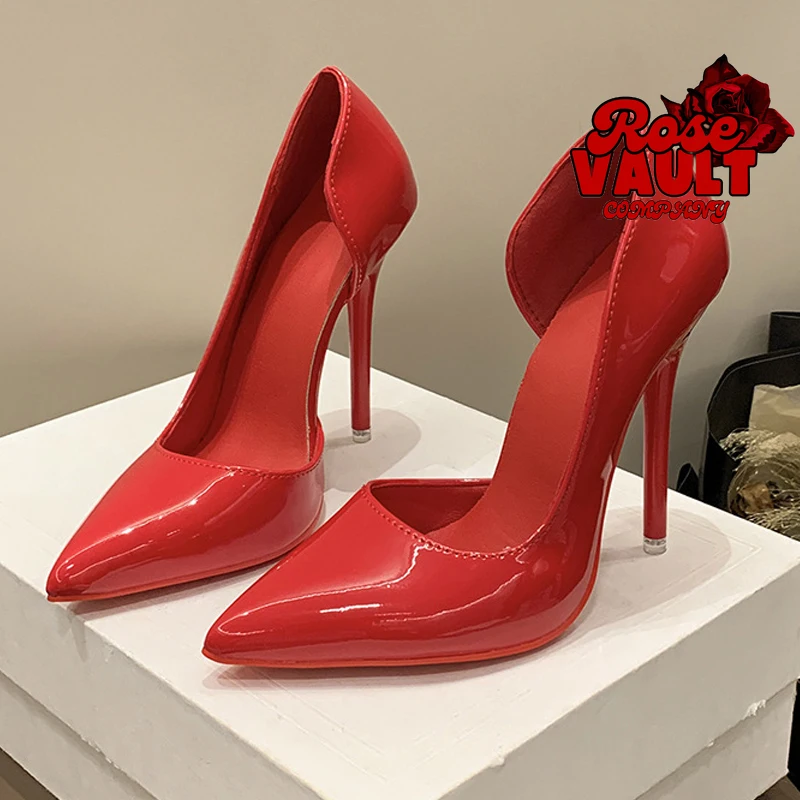 

Женские туфли-лодочки на каблуке 10 см 12 см, офисные одиночные туфли, туфли на высоком тонком каблуке с острым носком для ночного клуба, вечеринки, свадьбы, банкета, 35-43