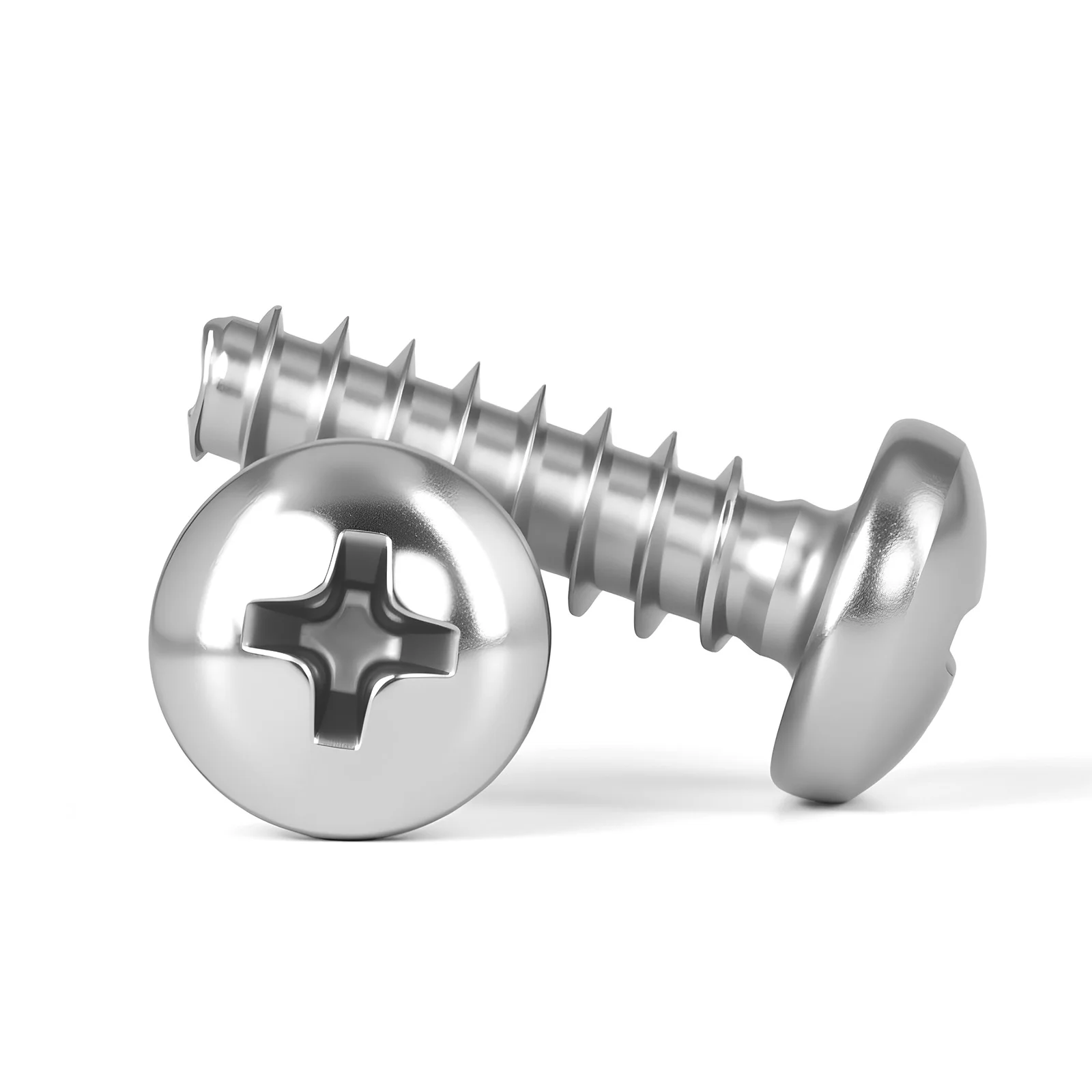 M1.2M1.4 M1.7 M2 M2.3-M5 304 tête cylindrique ronde croisée en acier inoxydable avec collier tampon de rondelle vis à bois autotaraudeuse vis Phillips