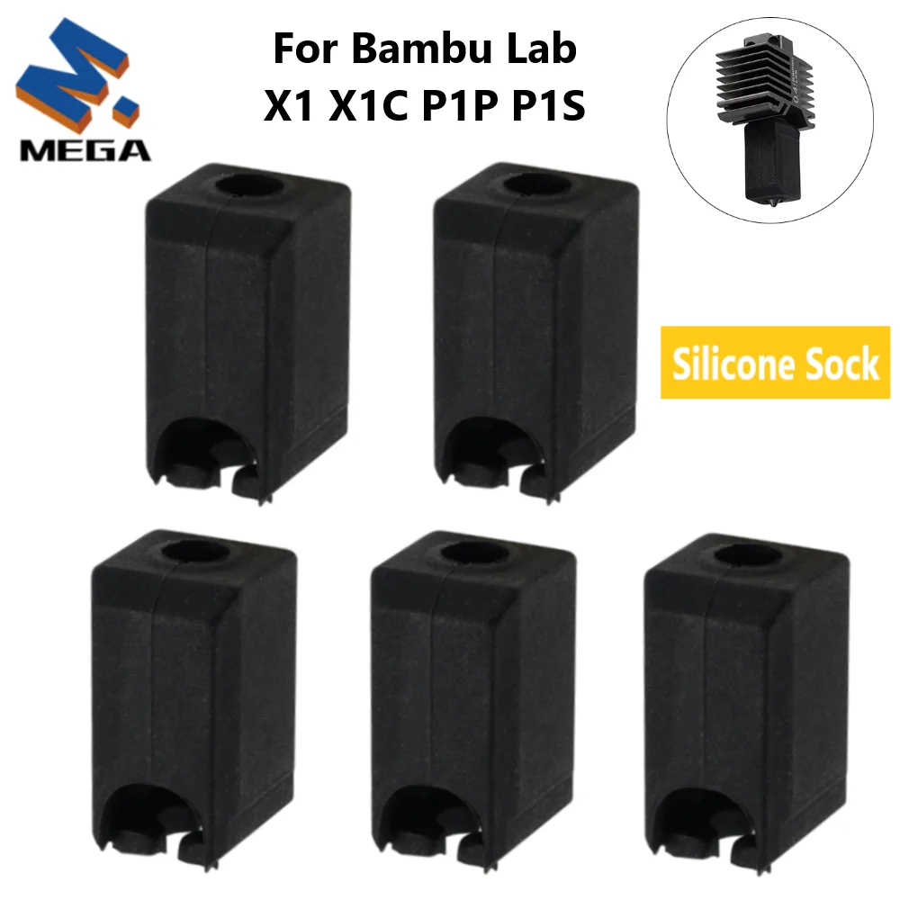 Силиконовые носки для экструдера Bambu Lab X1 X1C Hotend, высокотемпературный чехол с подогревом для bambulab p1s p1p, черный силиконовый чехол