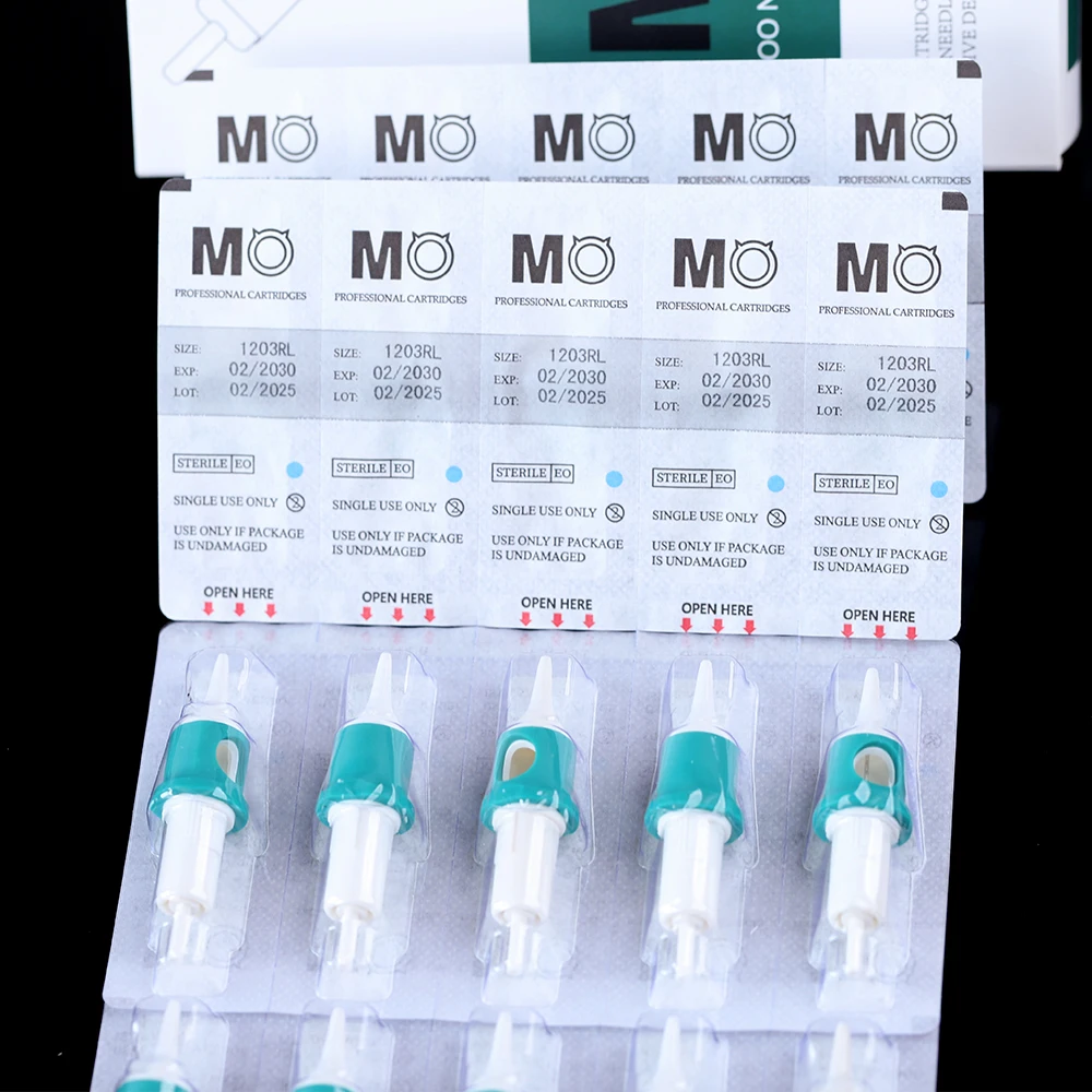 0.35MM 0.30MM 40Pcs MO Tattoo Cartridge Needles Round Liner RL Disposable Needles for Tattoo Machines Pen with Membrane System