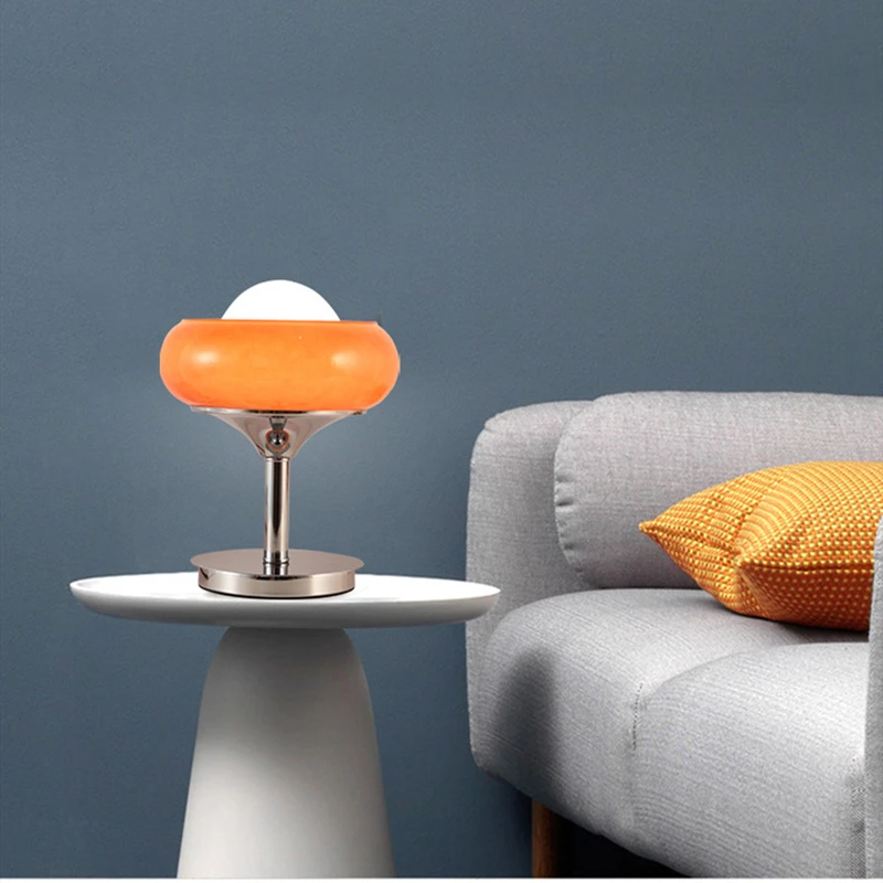 Médio Antigo Vintage Designer Table Lamp para Quarto Dining Island Desk Led Iluminação Brown Orange Floor Decor House Fixtures