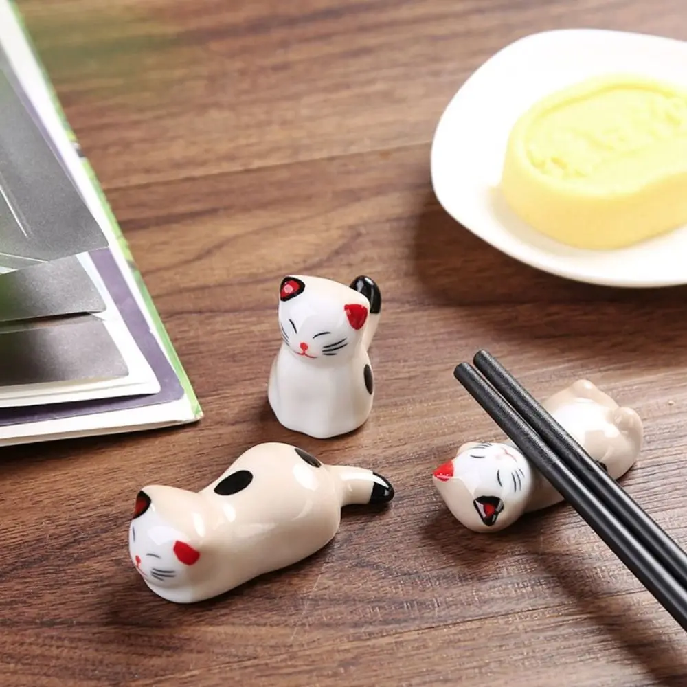 Chopstick Holder Ceramic Pen Rest Desktop Ornaments Kitchen Tableware Writing Painting Brush Holder Spoon Fork Rest Stand