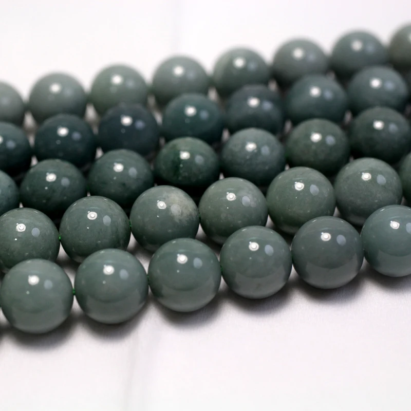 Meihan الطبيعية AAA بورما اليشم السلس الأحجار المستديرة فضفاض الخرز لصنع المجوهرات سوار تصميم ذاتي الصنع #2