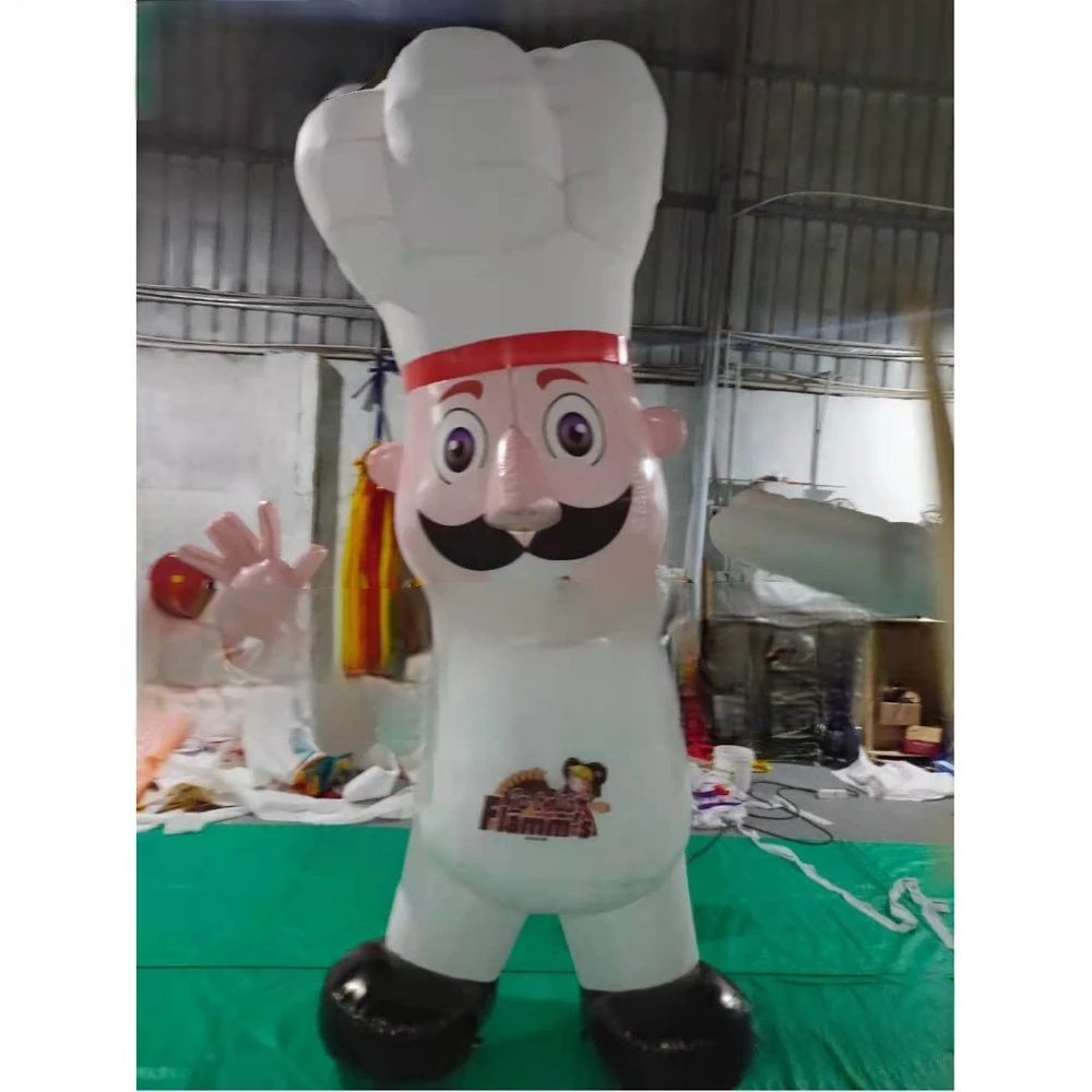 

Chef with Bread Giant Inflatable Pizza Inflatable Chef Man Balloon Bakery Decoration Outdoor Promotional Advertising