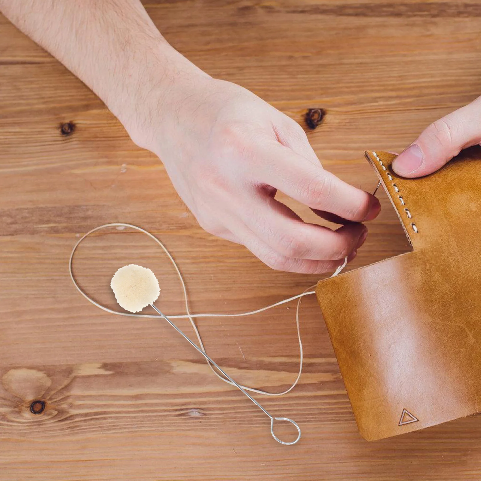 

100 шт., инструменты для рукоделия, шерстяная шариковая кисть для окрашивания, толстые тонкие края, металлическая ручка, аппликатор для пятен, сделай сам, изделия из кожи, шерсть