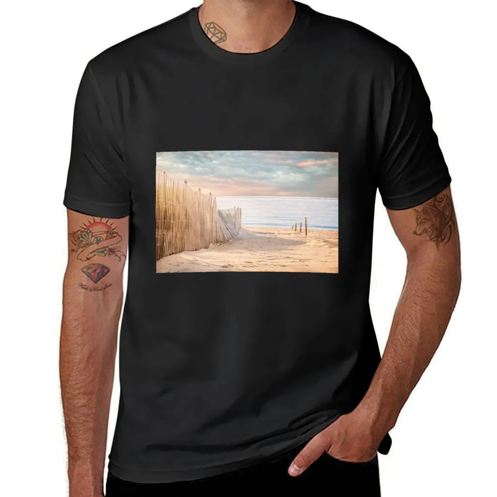 

Soft Seascape, Cape Cod T-Shirt tops plus sizes heavyweights vintage clothes mens big and tall t shirts