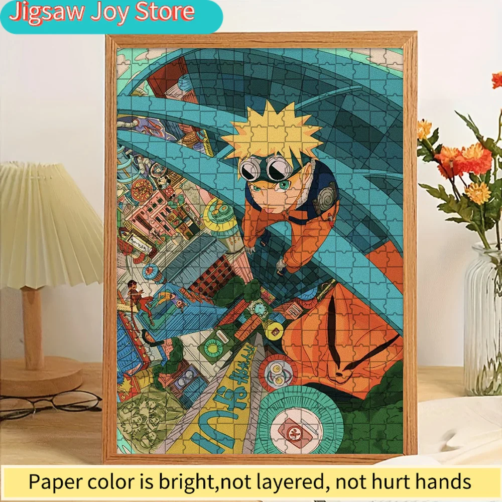 

Аниме-пазл «Наруто Узумаки летит над городом Коноха», яркий бумажный пазл с изображением мира ниндзя, коллекционный развивающий пазл