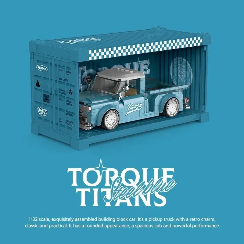 Modello di camioncino Azzurro Mattoni da costruzione MOC PB8840 Toroue Titans Cruiser Blocchi di veicoli Kit giocattolo ad alta tecnologia Regalo Kid Aldult