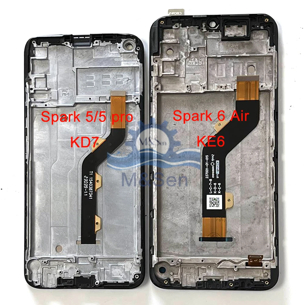 For Infinix Tecno Spark 5 5 pro KD7 LCD 5 Air KD6 Display Screen Touch Digitizer For Tecno Spark6 GO KE5 LCD KE7 6 Air KE6 Frame