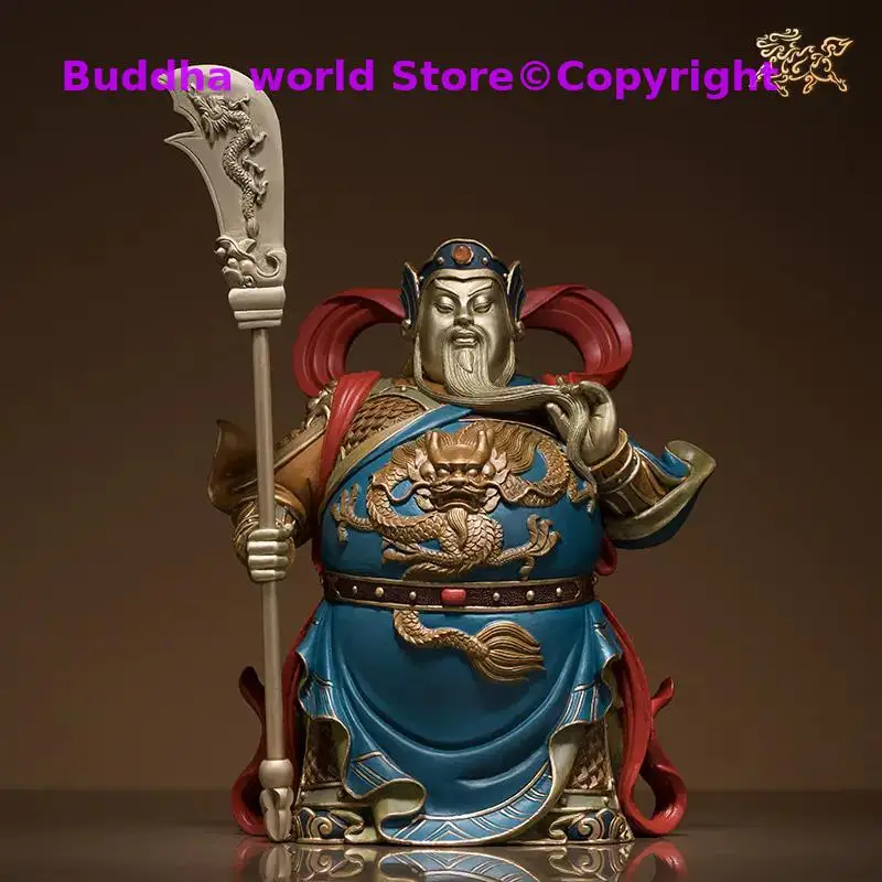 Southeast Asia high grade GOOD LUCK God of wealth GUAN GONG Mammon Bronze Buddha statue HOME Shop Club BAR Company Decoration
