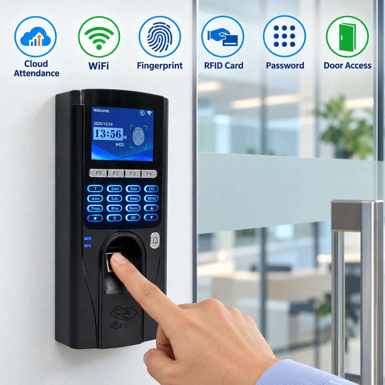 Cloud WiFi TCP/IP Biometric Fingerprint Door Lock Access Control System Finger Time and Attendance