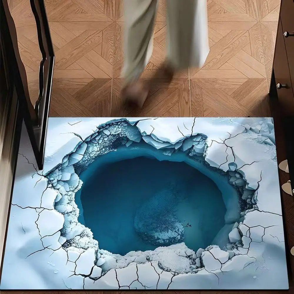 Modern Geometric 3D Visual Carpet Anti Slip Entryway Mat Washable Soft Polyester Floor Rug American Home Interior Decor
