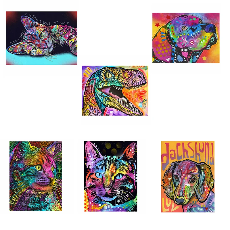 

5D DIY Diamond Handmade Painting Set - Perfect Gift For Adults & Kids - Beautiful Colored Animals- Home Wall Decor