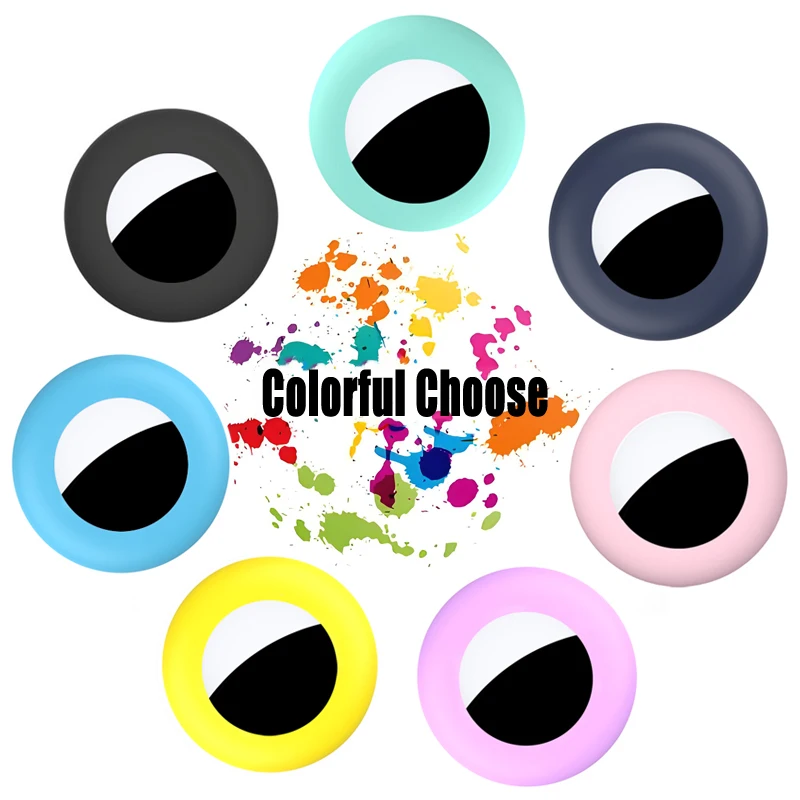 Kolorowe silikonowe etui na akcesoria Apple Airtag Tracker Anti-lost Protective Cover na obrożę dla zwierząt