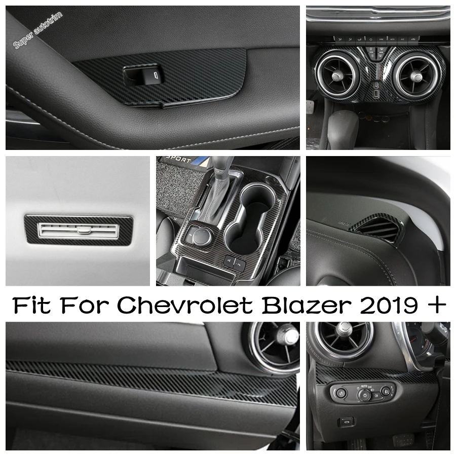 

Carbon Fiber Look Accessories Central Control Instrument Decoration Panel Roof AC Cover Trim For Chevrolet Blazer 2019 - 2022