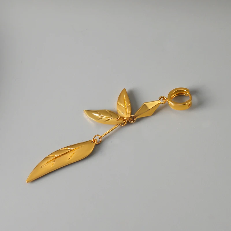 Genshin Impact Tighnari Earrings Anime Game Cosplay Leaves Dangle Hoop Earring Eardrop Jewelry Accessories Fans Gifts