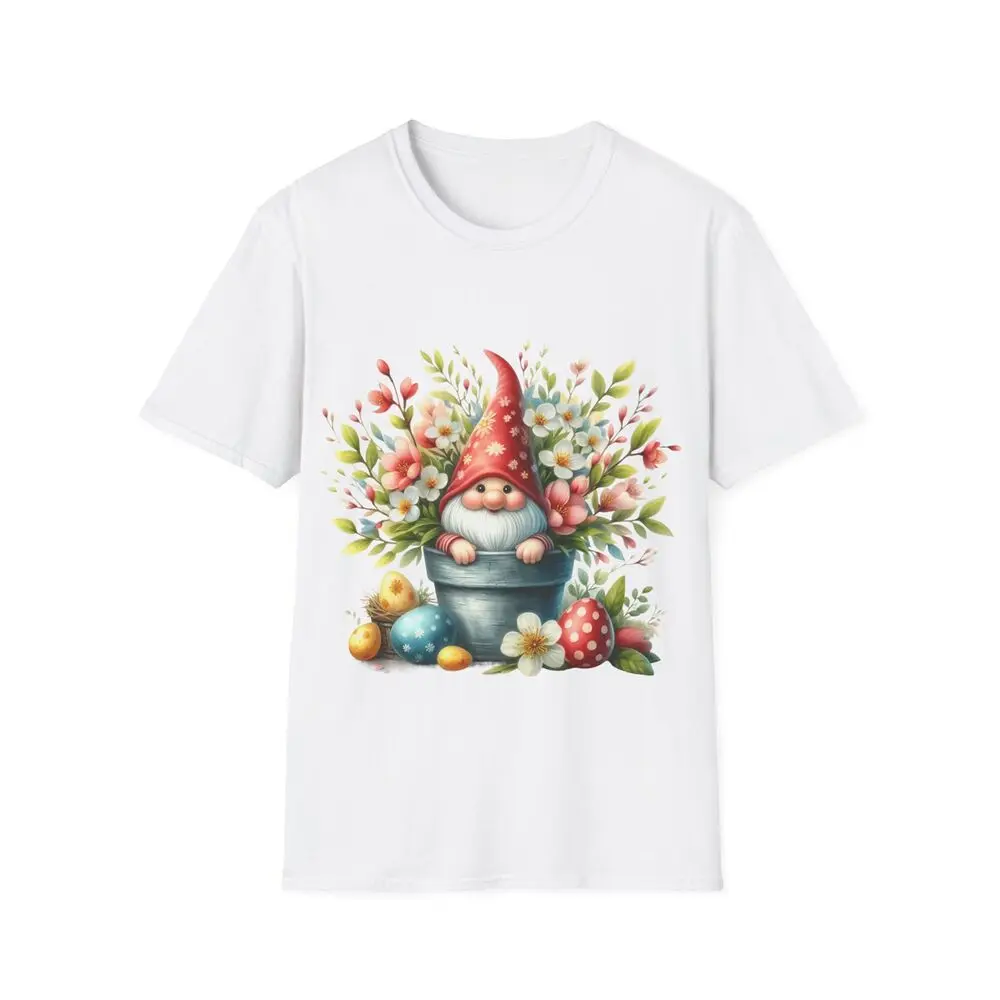 Floral Spring Gnomes Spreading Cheer Unisex Softstyle T-Shirt High Quality 100%Cotton Short Sleeve