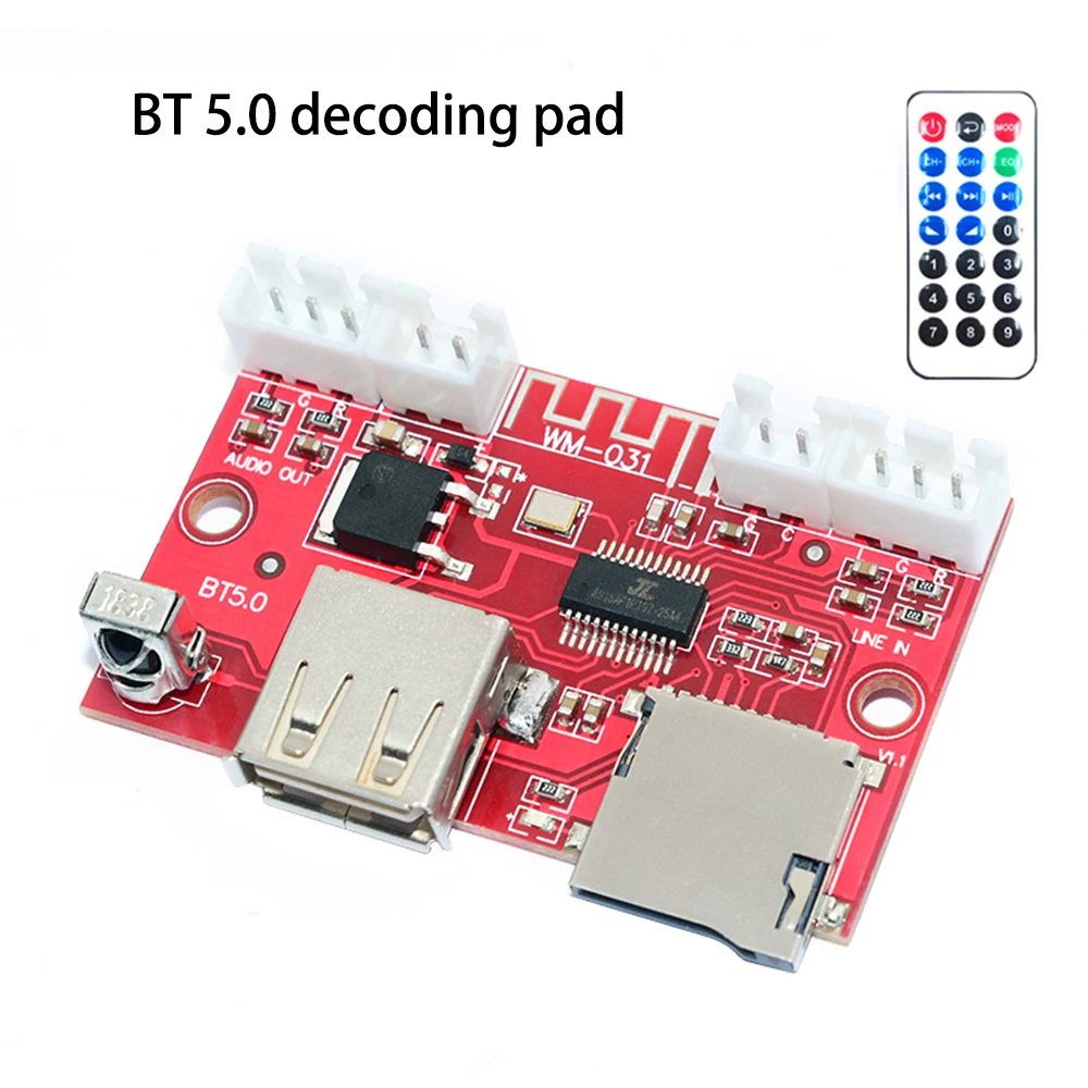 USB Bluetooth 5.0 Digital Decoding Board U-disk TF Card Aux Signal Input Support MP3 WMA WAV FLAC APE Remote Control DAC Decoder