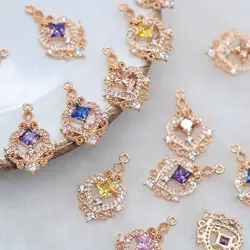 2 PCS/lot DIY micro-set jewelry accessories lace diamond pendant earrings necklace bracelet handmade semi-finished materials